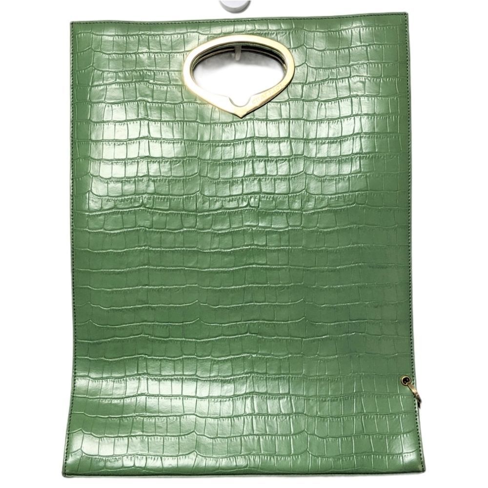 CHARRIOL Green Croc Embossed Tote Bag